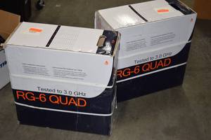 lot 50 image: Lot of 2 - 1,000 Feet Foot Spools  Reels of RG6 3.0GHz Quad Shield CCTV Security Coax Cable