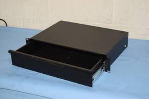 lot 66 image: Rack-Mounted  Rackmount Audio Video Equipment Cabinet Sliding Drawer
