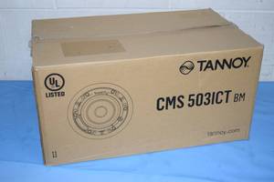 lot 104 image: Tannoy CMS 503ICT BM Pro  Commercial 5 Full Range Ceiling Loudspeaker PAIR with ICT Drivers - $558 Online