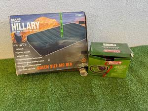 lot 55 image: Queen Size Air Bed & Coleman Electric Quickpump