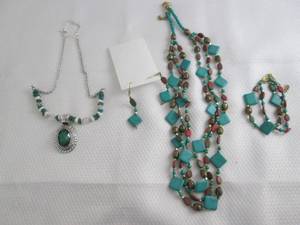 lot 8 image: Necklace, Necklace, Earrings, Brace...
