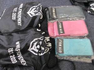 lot 70 image: 3- 3 pc GymWolf Resistance Bands wi...