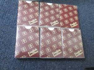 lot 144 image: 6 Decks English Leather Playing Car...
