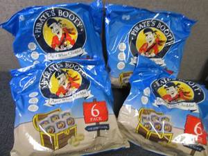lot 165 image: 4- 6 (1 oz) bags Pirates Booty Aged...