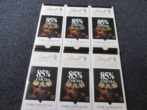 lot 245 image: 6- 3.5 oz Lindt 85% Cocoa Dark Choc...