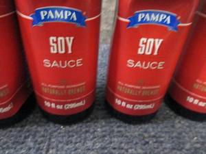 lot 284 image: 6- 10 oz Pampa Soy Sauce...
