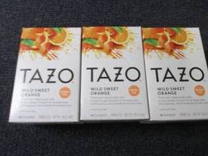 lot 296 image: 3- 20 ct Tazo Wild Sweet Orange Tea...