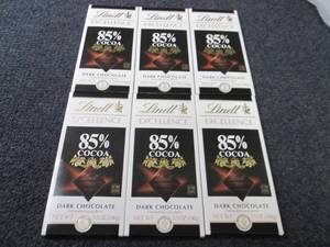 lot 247 image: 6- 3.5 oz Lindt 85% Cocoa Dark Choc...