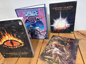 lot 11-C2025 image: 4 Vintage Roll Player Game Books Space 1889 & 3 Middle Earth