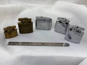 lot 13-C2025 image: 5 Vintage 1950s Assorted Super Automatic Lighters Albert Pacton