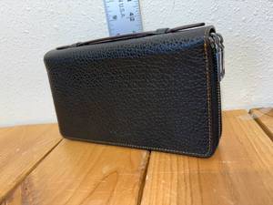 lot 30-C2025 image: New with Tags Authentic Coach Travel Organizer Clutch Black Leather - Professional Setting Item