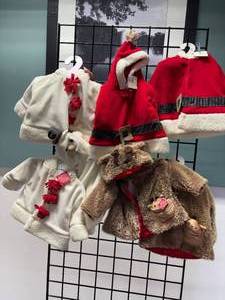 lot 53-C2025 image: 7 New Gund Christmas Coats Sized 3 to 12 months (3) Snowmen, (2) Santa & (2) Reindeer