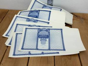 lot 63-C2025 image: Vintage Lithograph Certificates in Blue No. 502 Over 100 Sheets