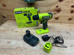 lot 41 image: RYOBI ONE 18V Cordless 38 in. DrillDriver Kit with 1.5 Ah Battery and Charger