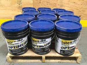lot 5 image: Pallet of 12 Buckets of - Latex-ite 4.75-Gal Optimum Driveway Filler Sealer