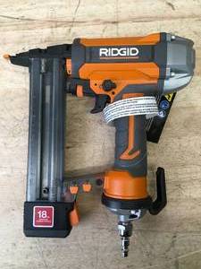 lot 74 image: RIDGID Pneumatic 18-Gauge 1-12 in. Finish Stapler Model # R150FSF3