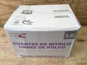 lot 114 image: Case of TAC Powdered Free Nitrile Gloves