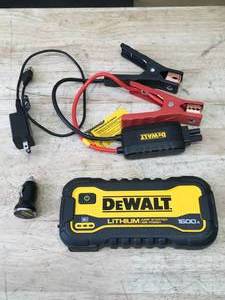 lot 64 image: DEWALT 1600 Peak Amp Lithium Jump Starter with USB Power Bank Model # DXAELJ16