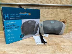 lot 91 image: Homedics Shiatsu Full-Body Massager with Therapeutic Vibration, Soothing Heat with Deep-Kneading Massage Helps Release Tension in Neck, Back, Shoulders, Lightweight for Home, Office, Travel