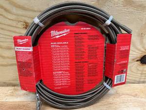 lot 129 image: Milwaukee 14 in. x 25 ft. Inner Core Drop Head Cable with Rust Guard Plating