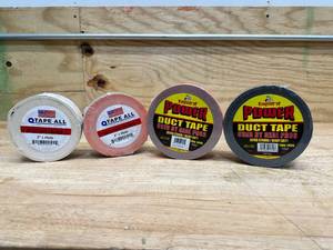lot 144 image: (2) OTape All Duct Tape 2 X 45yds and (2) Tape It Power Duct Tape