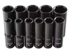 lot 133 image: Arcan 12 in. Drive Deep SAE Impact Socket Set (11-Piece)