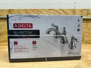 lot 167 image: Delta Silverton Bathroom Faucet 8 in. Widespread 2-Handle Chrome 35713LF-ECO New
