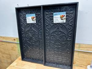 lot 185 image: (2) TrafficMaster Black 16 in. x 30 in. x 2 in. Rubber Boot Tray