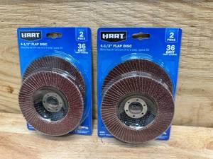 lot 186 image: (2) HART 4 15 Flap Disc 2pk.