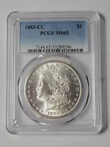 lot 7 image: 1883-CC MS65 PCGS Morgan Dollar  (1,204,000 minted)