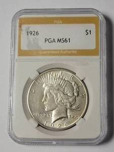 1926 PGA  MS61 Peace Dollar  (1,939,000 minted)