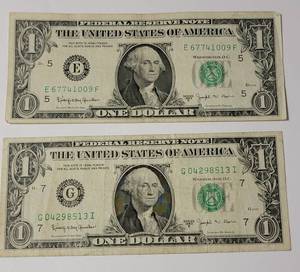 lot 30 image: 2  - 1963 Barr Dollars   (These Notes are considered very collectible due to Joseph Barrs short tenure lasting only 28 days)