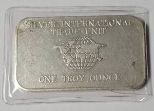 lot 36 image: International Trade Unit - 1 Troy Oz. Fine Silver Bar - Sealed