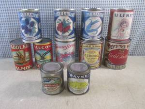 lot 45 image: (A-3) Assorted Replica Vintage Cans...