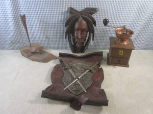 lot 51 image: (A-3) Vintage Metal Sheild with Cro...