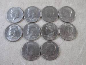 lot 71 image: (CNTR) 10 Assorted Kennedy Half Dol...