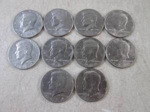 lot 72 image: (CNTR) 10 Assorted Kennedy Half Dol...