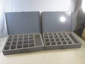 lot 129 image: (EW4) 2 Metal Portable Organizer Bo...