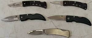 lot 14 image: Pocket Knives (1) Ducks Unlimited (1) Buck 425 (1) Frost Cutlery - First Call OReilly Auto Parts (1) Frost Cutlery (1) Silver
