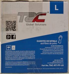 lot 23 image: GLOBAL SOLUTIONS  TAC BRAND- POWDER Free Blue Gloves (10 Boxes) SIZE L