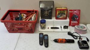 lot 41 image: Black & Decker Battery Powered Screwdriver, Frost Cutlery Foldable Knife & More (View Photo  As Is)