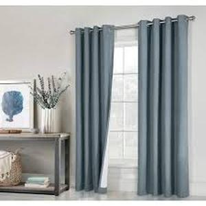 THERMALOGIC Ventura Blue 78 in. W x 84 in. L Tab Top Total Blackout Curtain Panel Pair, Each Panel   Customer Returns See Pictures