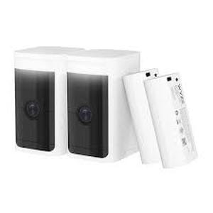 lot 42 image: Wyze Battery Cam Pro 2-Pack, Wireless IndoorOutdoor Home Security Camera, 2k HD Color Night Vision and Built-In Spotlight   Customer Returns See Pictures