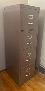lot 202 image: Four Drawer Metal File Cabinet