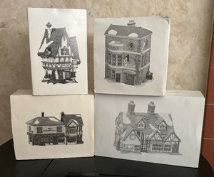 lot 48 image: Department 56 Village Buildings including The Melancholy Tavern, The Old Curiosity Shop, Ashbury Inn and More