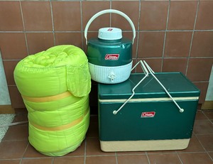 lot 67 image: Two Coleman Coolers with Sleeping Bag