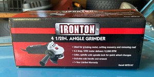 lot 117 image: New Ironton 4 12 Inch Angle Grinder Model 4975147