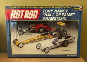 lot 278 image: New Revell Hot Rod Tony Nancy Hall of Fame Dragsters Model Car Kit