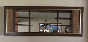 lot 22 image: Beautiful Mid Century Wall Mirror with Shelves