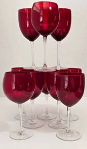 lot 238 image: Cranberry Glass Stemware